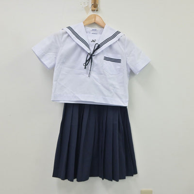 【中古】兵庫県 姫路灘中学校 女子制服 4点（セーラー服・スカート）sf018364