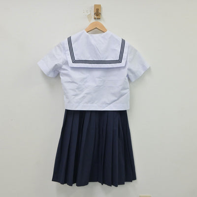 【中古】兵庫県 姫路灘中学校 女子制服 4点（セーラー服・スカート）sf018364