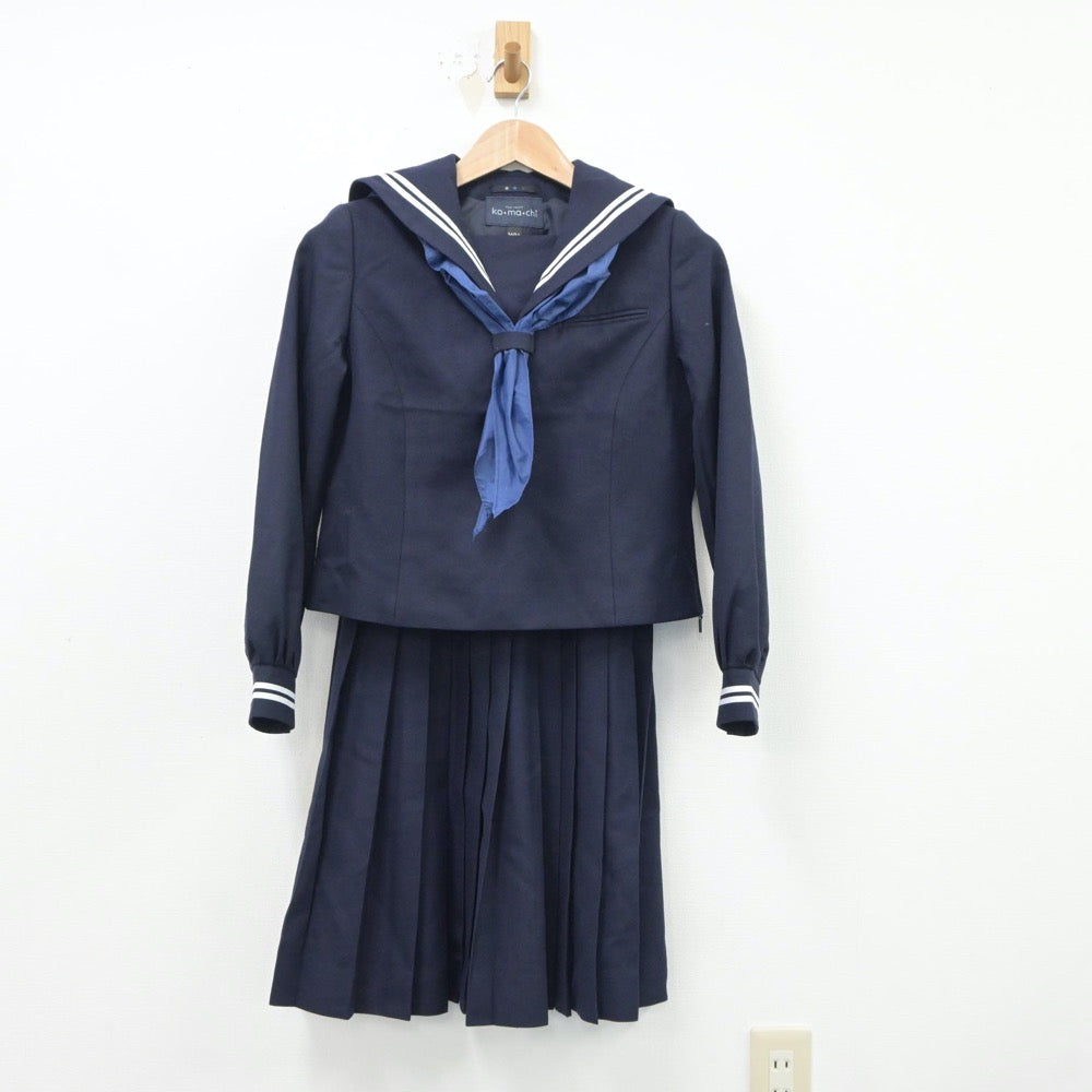 【中古】香川県 さぬき市立長尾中学校 女子制服 3点（セーラー服・スカート）sf018367