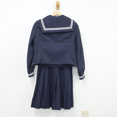 【中古】香川県 さぬき市立長尾中学校 女子制服 3点（セーラー服・スカート）sf018367