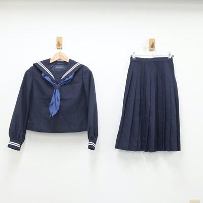 【中古】香川県 さぬき市立長尾中学校 女子制服 3点（セーラー服・スカート）sf018367