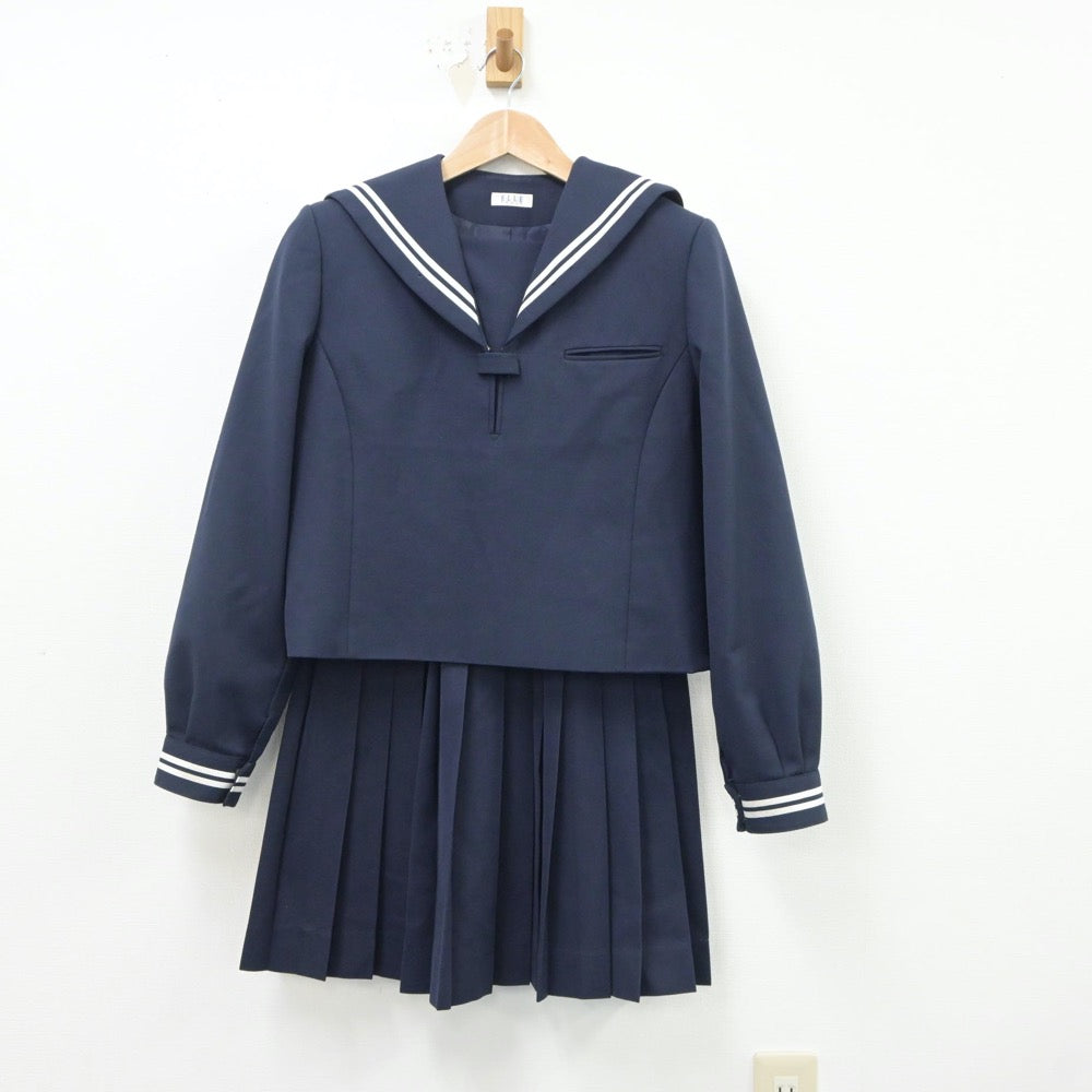 【中古】香川県 さぬき市立長尾中学校 女子制服 2点（セーラー服・スカート）sf018368