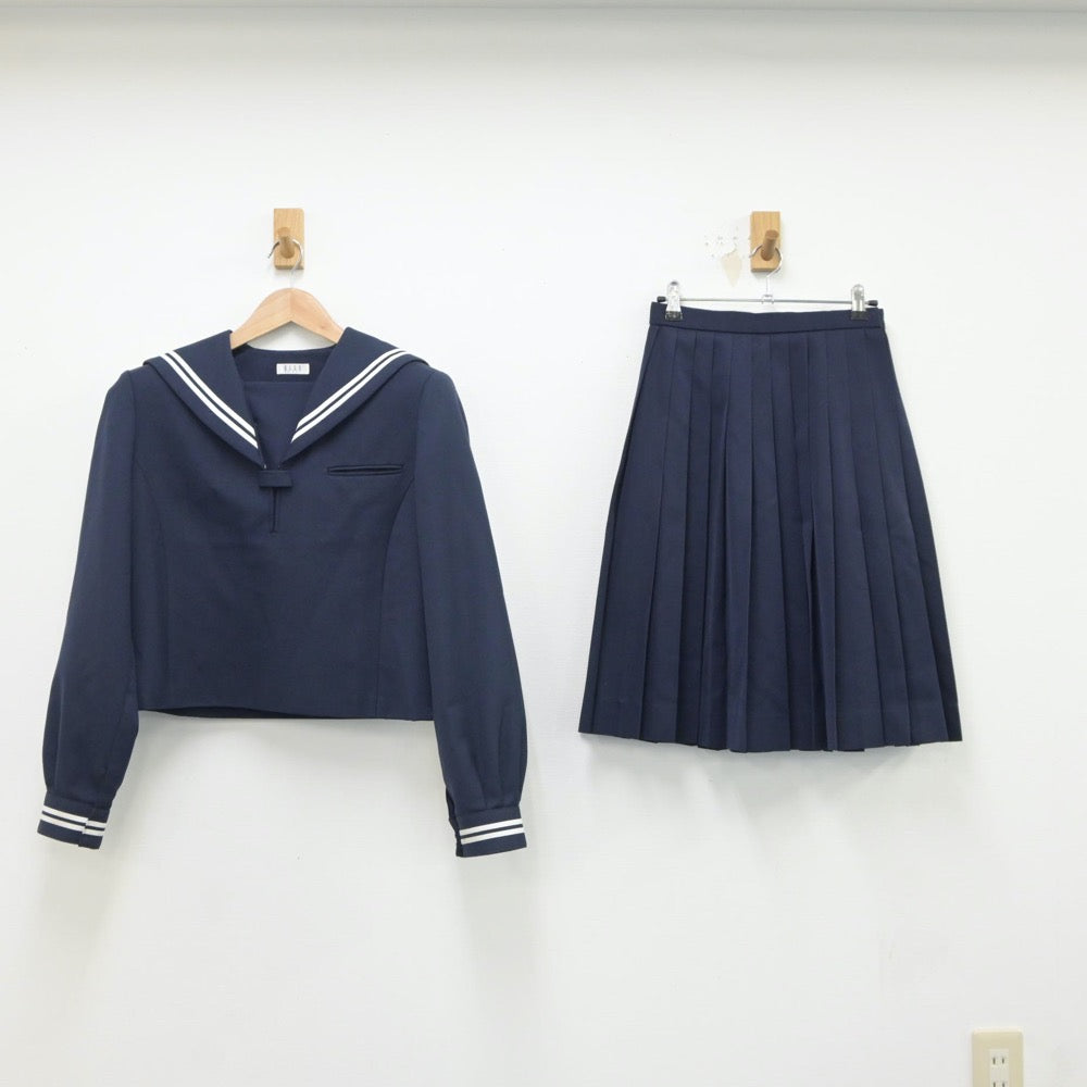 【中古】香川県 さぬき市立長尾中学校 女子制服 2点（セーラー服・スカート）sf018368