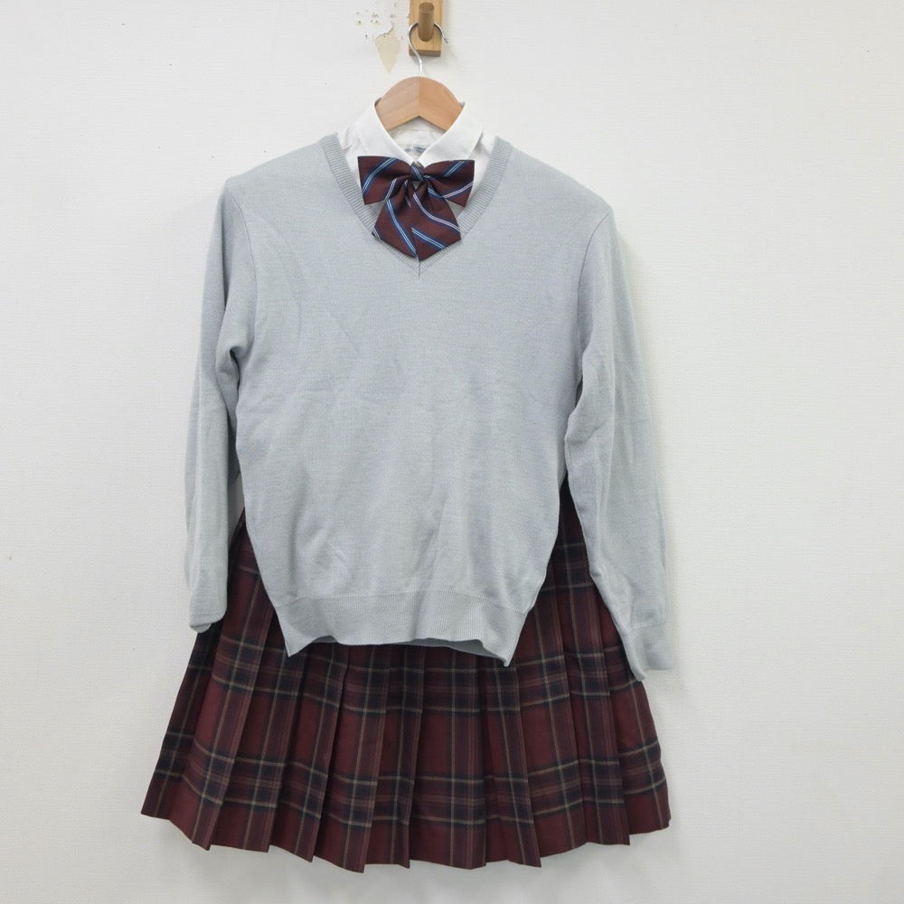 【中古】東京都 帝京中学校 女子制服 5点（ブレザー・シャツ・ニット・スカート）sf018371