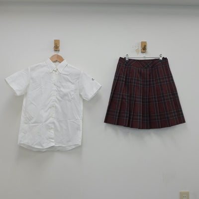 【中古】東京都 帝京中学校 女子制服 5点（シャツ・シャツ・ニットベスト・スカート）sf018372