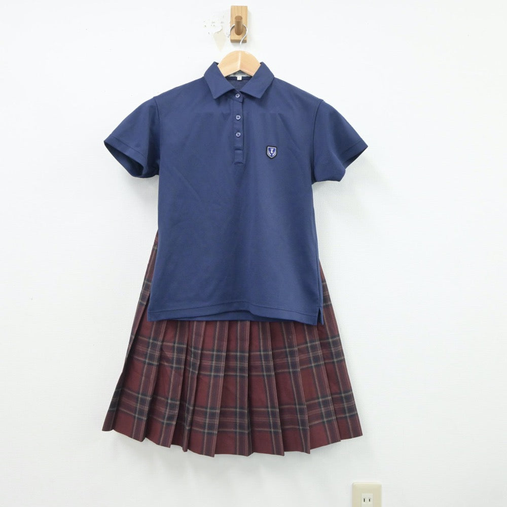 【中古】東京都 帝京中学校 女子制服 5点（シャツ・シャツ・ニットベスト・スカート）sf018372