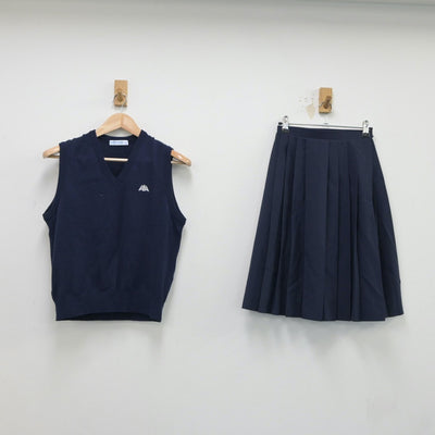 【中古】東京都 上板橋第三中学校 女子制服 2点（ニットベスト・スカート）sf018378