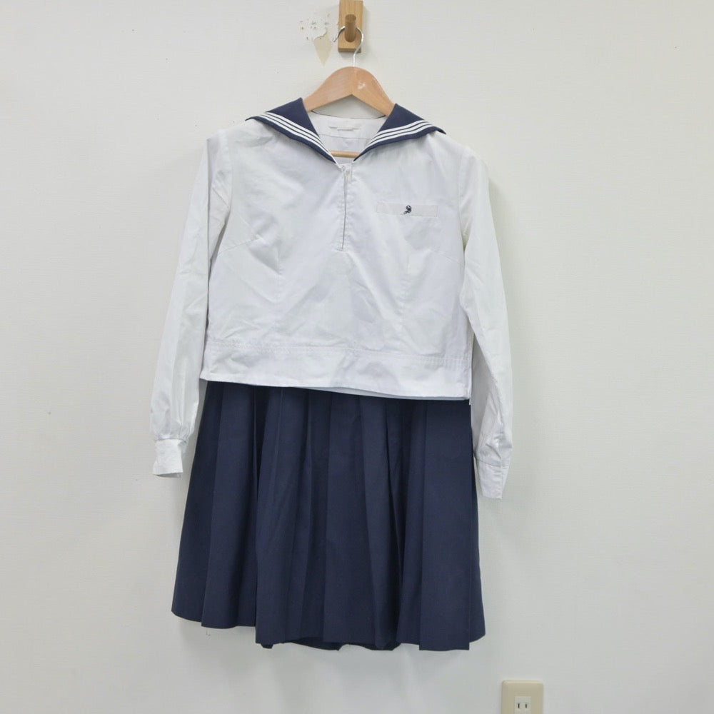 【中古】広島県 山陽高等学校 女子制服 2点（セーラー服・スカート）sf018384