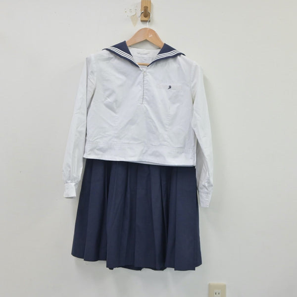 【中古制服】広島県 山陽高等学校 女子制服 2点（セーラー服 