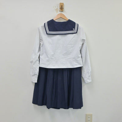 【中古】広島県 山陽高等学校 女子制服 2点（セーラー服・スカート）sf018384