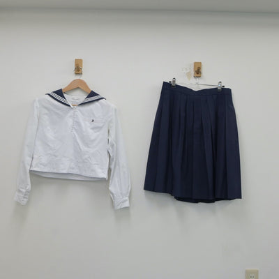 【中古】広島県 山陽高等学校 女子制服 2点（セーラー服・スカート）sf018384