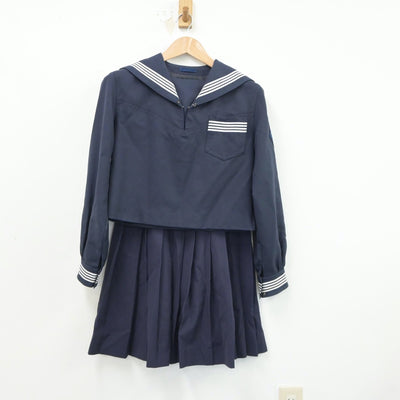 【中古】宮城県 常盤木学園高等学校 女子制服 2点（セーラー服・スカート）sf018387