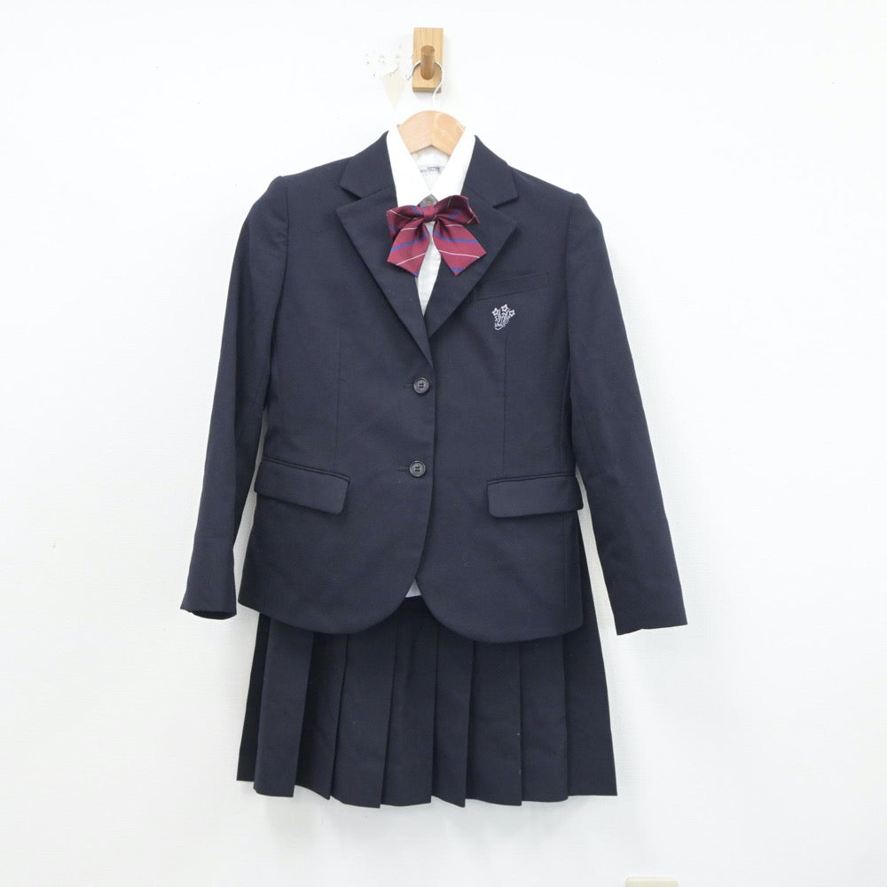 【中古】京都府 京都西山高等学校 女子制服 6点（ブレザー・シャツ・ニット・スカート）sf018390