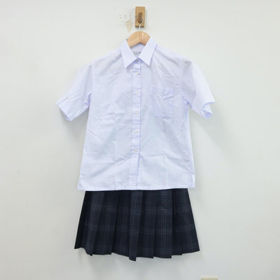 【中古】京都府 京都西山高等学校 女子制服 5点（シャツ・ニットベスト・スカート）sf018392