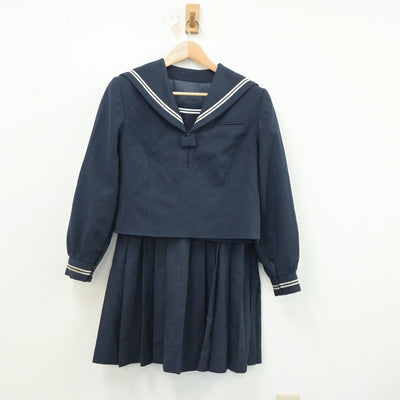 【中古】茨城県 大穂中学校 女子制服 2点（セーラー服・スカート）sf018393