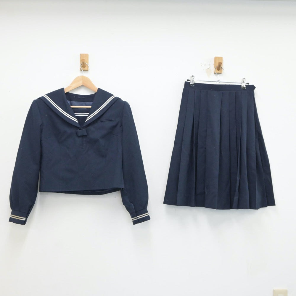 【中古】茨城県 大穂中学校 女子制服 2点（セーラー服・スカート）sf018393