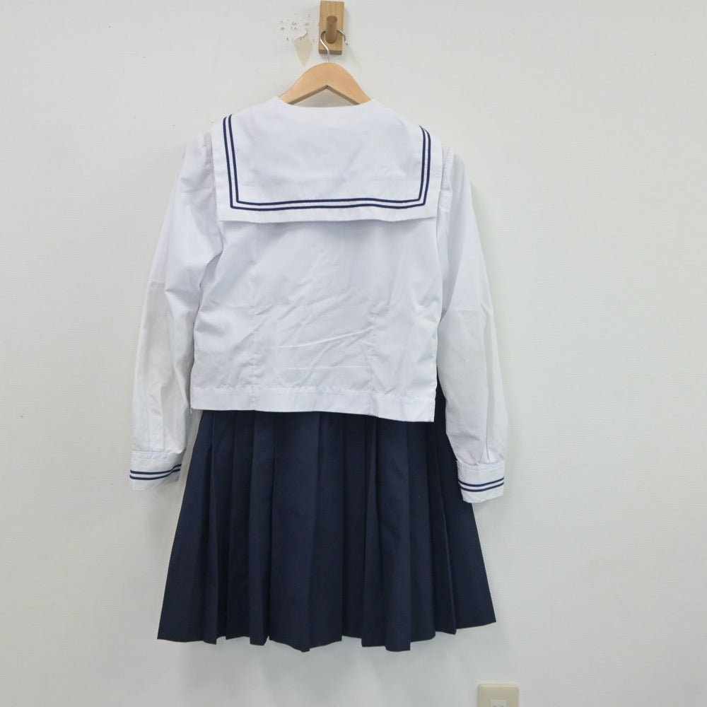 【中古】茨城県 大穂中学校 女子制服 3点（セーラー服・スカート）sf018394