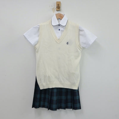 【中古】静岡県 浜松聖星高等学校 女子制服 3点（シャツ・ニットベスト・スカート）sf018406