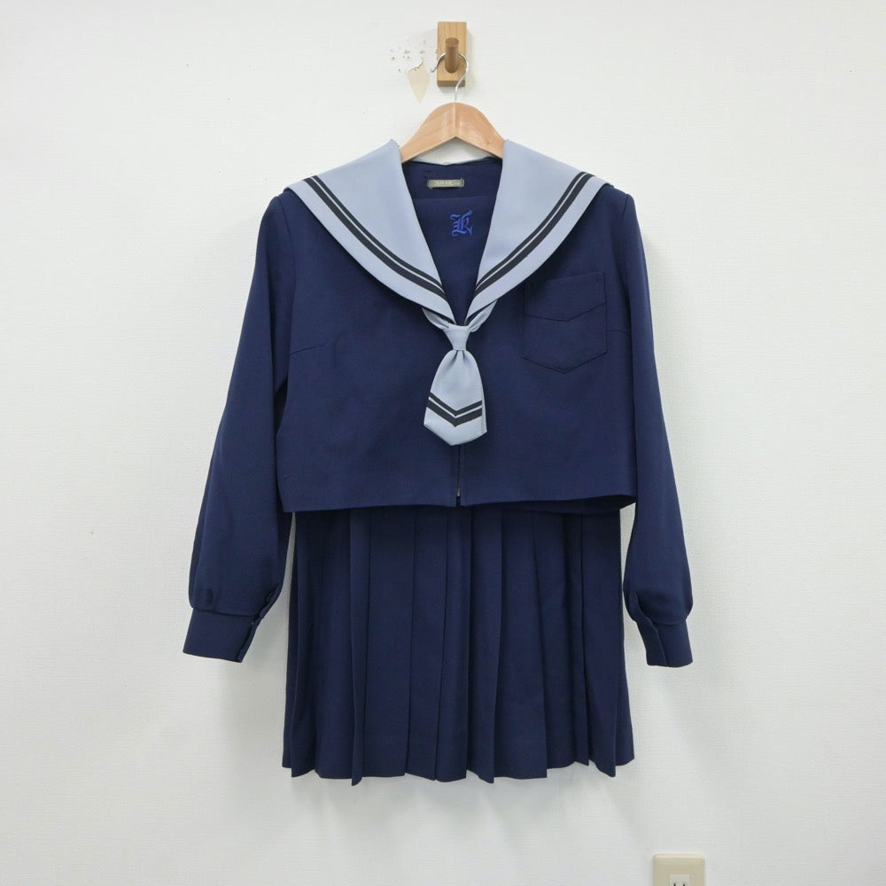 【中古】大阪府 河原城中学校 女子制服 3点（セーラー服・スカート）sf018415