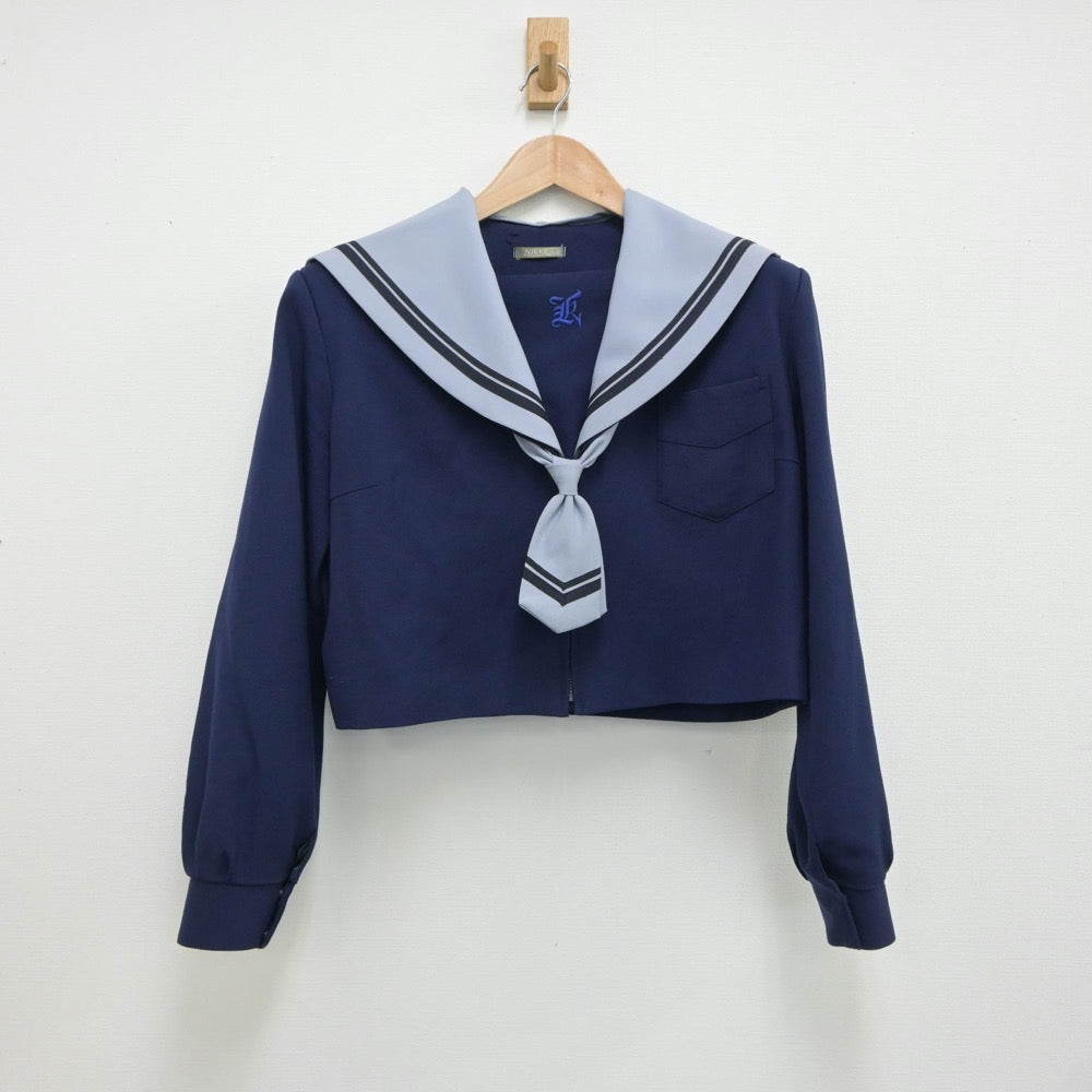 【中古】大阪府 河原城中学校 女子制服 3点（セーラー服・スカート）sf018415