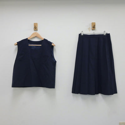 【中古】宮城県 寺岡中学校 女子制服 2点（ベスト・スカート）sf018421