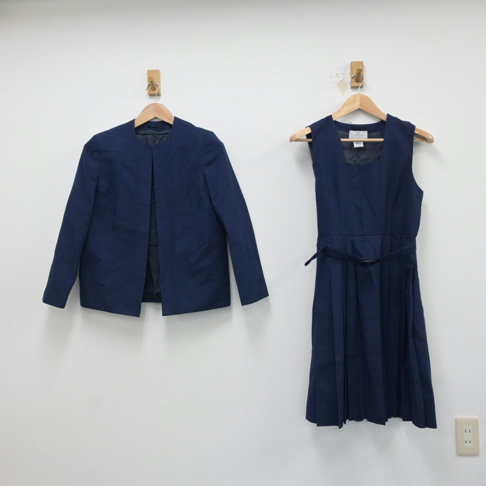 【中古】神奈川県 富士見中学校 女子制服 2点（ブレザー・ジャンパースカート）sf018426