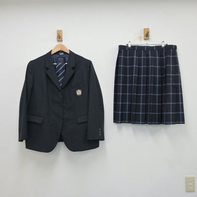 【中古】熊本県 文徳中学校・高等学校 女子制服 3点（ブレザー・スカート）sf018431