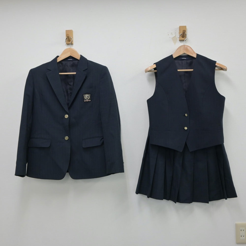 【中古】東京都 東亜学園高等学校 女子制服 3点（ブレザー・ベスト・スカート）sf018443