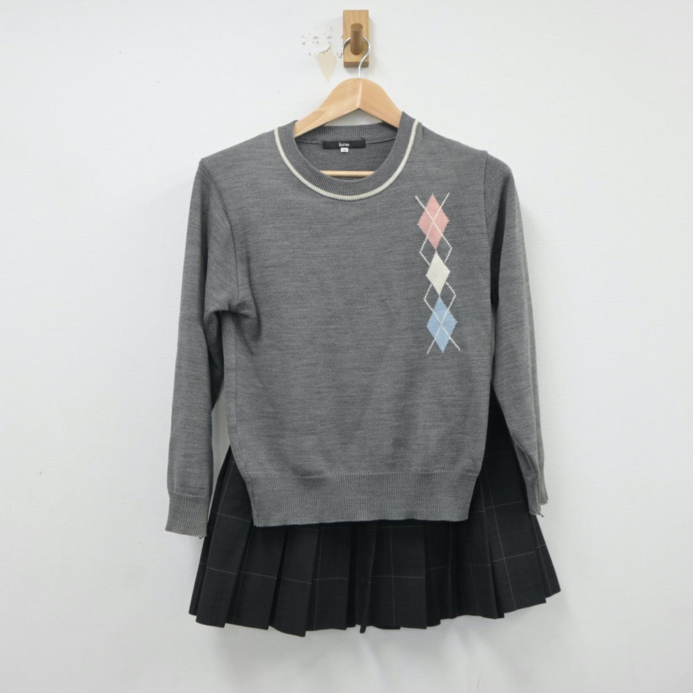 【中古】東京都 宝仙学園高等学校 女子制服 2点（ニット・スカート）sf018447