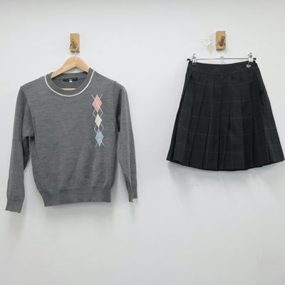 【中古】東京都 宝仙学園高等学校 女子制服 2点（ニット・スカート）sf018447