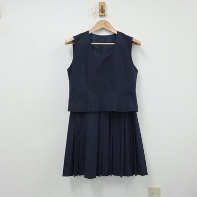 【中古】東京都 大泉学園中学校 女子制服 2点（ベスト・スカート）sf018452