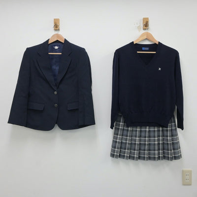 【中古】埼玉県 本庄東高等学校 女子制服 3点（ブレザー・ニット・スカート）sf018454