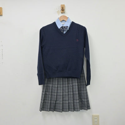 【中古】埼玉県 開智高等学校 女子制服 5点（ブレザー・シャツ・ニット・スカート）sf018456