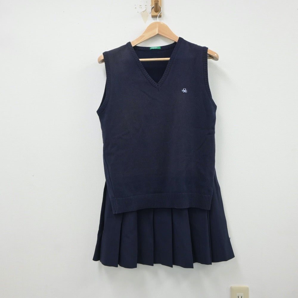 【中古】兵庫県 神戸常盤女子高等学校 女子制服 3点（シャツ・ニットベスト・スカート）sf018459