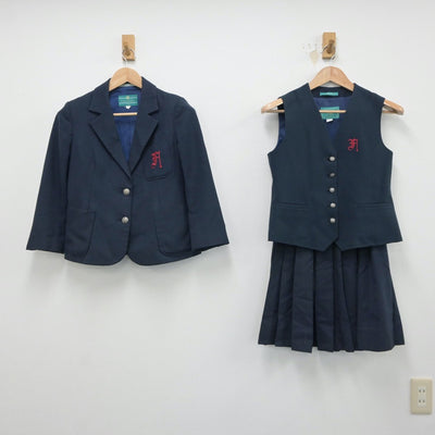 【中古】兵庫県 福田中学校 女子制服 3点（ブレザー・ベスト・スカート）sf018460