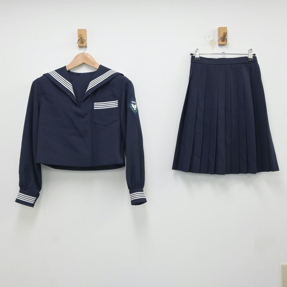 【中古】宮城県 常盤木学園高等学校 女子制服 3点（セーラー服・ニット・スカート）sf018467