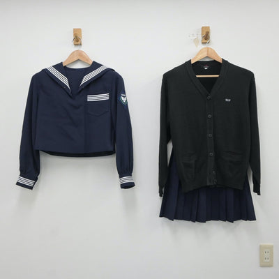 【中古】宮城県 常盤木学園高等学校 女子制服 3点（セーラー服・ニット・スカート）sf018467