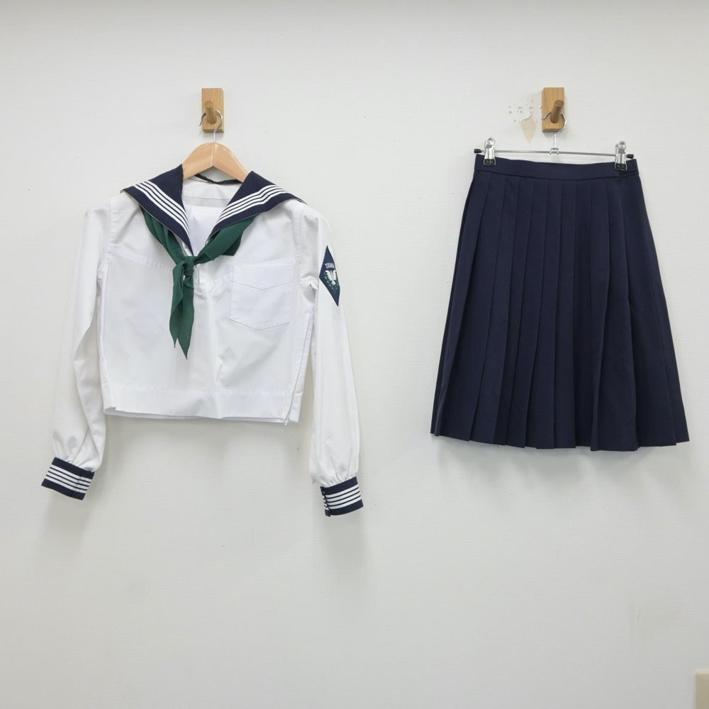 【中古】宮城県 常盤木学園高等学校 女子制服 4点（セーラー服・スカート）sf018468