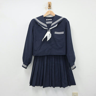 【中古】兵庫県 荒井中学校 女子制服 3点（セーラー服・スカート）sf018470