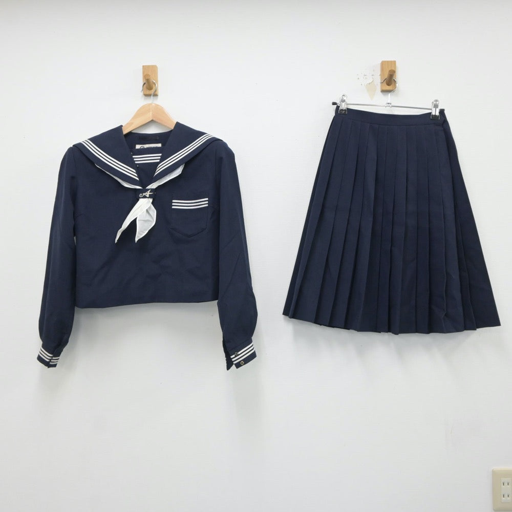 【中古】兵庫県 荒井中学校 女子制服 3点（セーラー服・スカート）sf018470