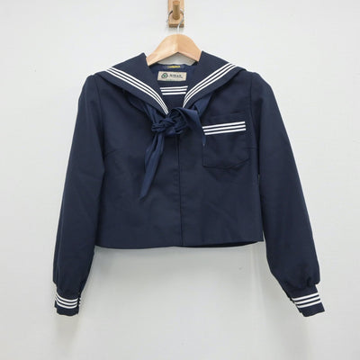 【中古】静岡県 旭が丘中学校 女子制服 3点（セーラー服・スカート）sf018475