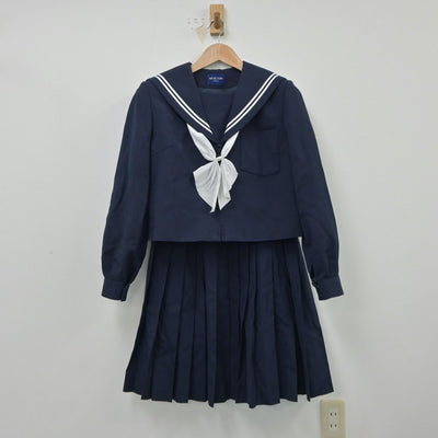 【中古】愛知県 八幡中学校 女子制服 3点（セーラー服・スカート）sf018477