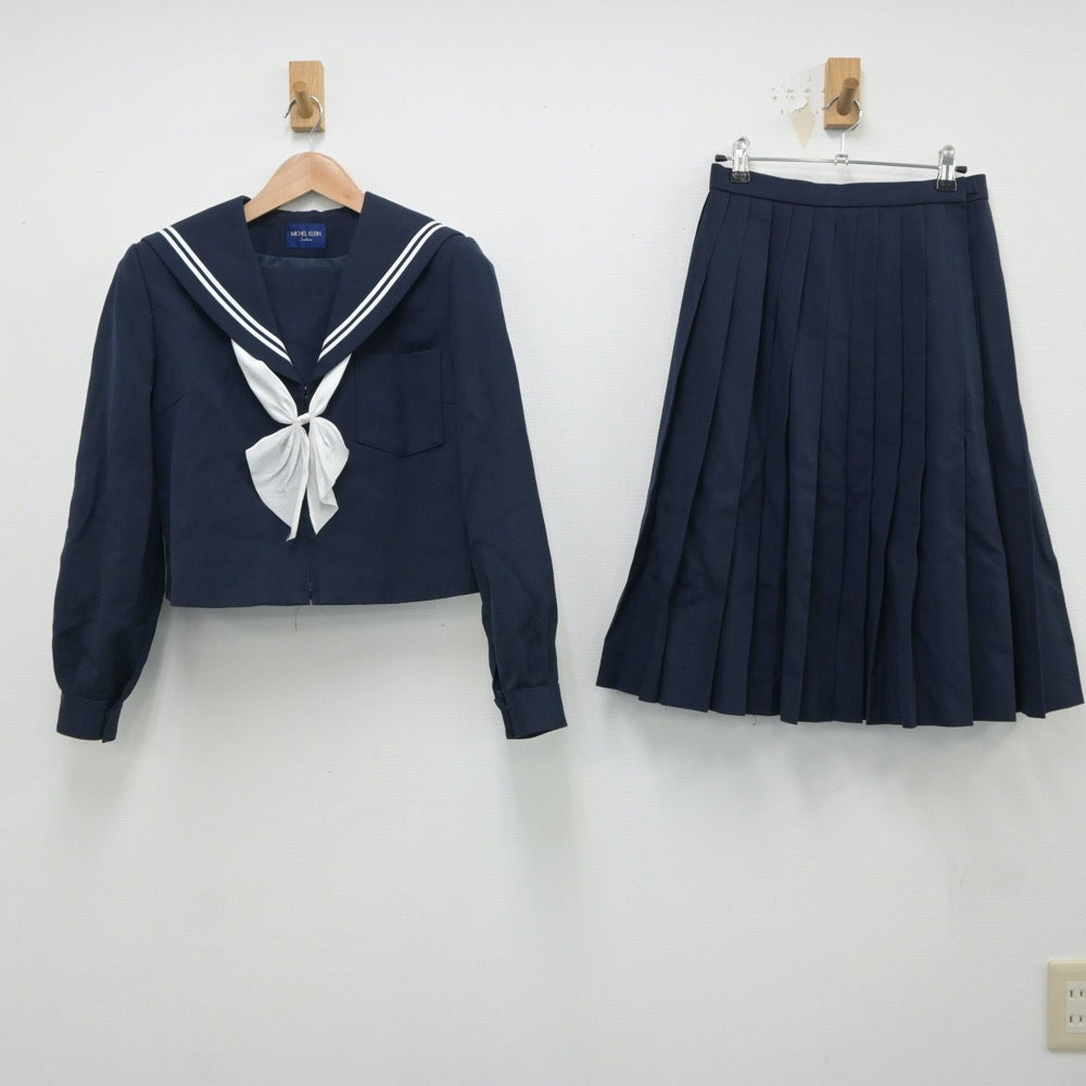 【中古】愛知県 八幡中学校 女子制服 3点（セーラー服・スカート）sf018477