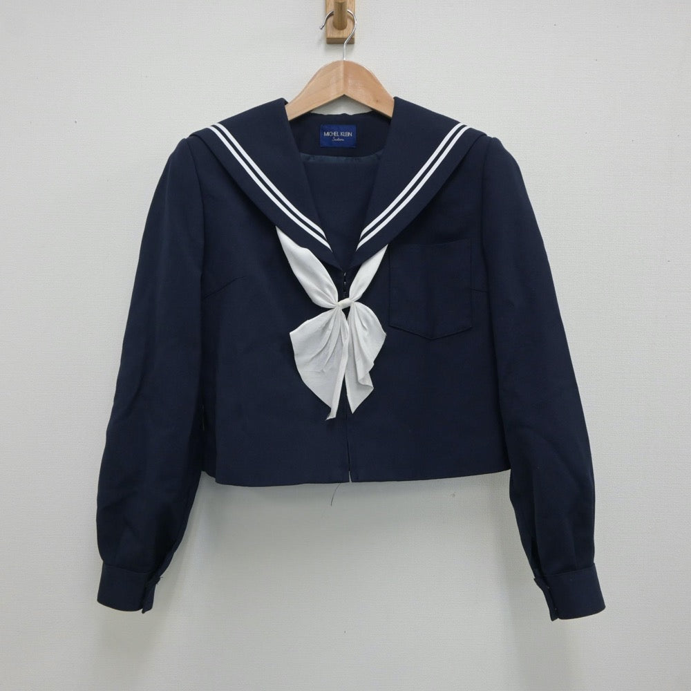 【中古】愛知県 八幡中学校 女子制服 3点（セーラー服・スカート）sf018477