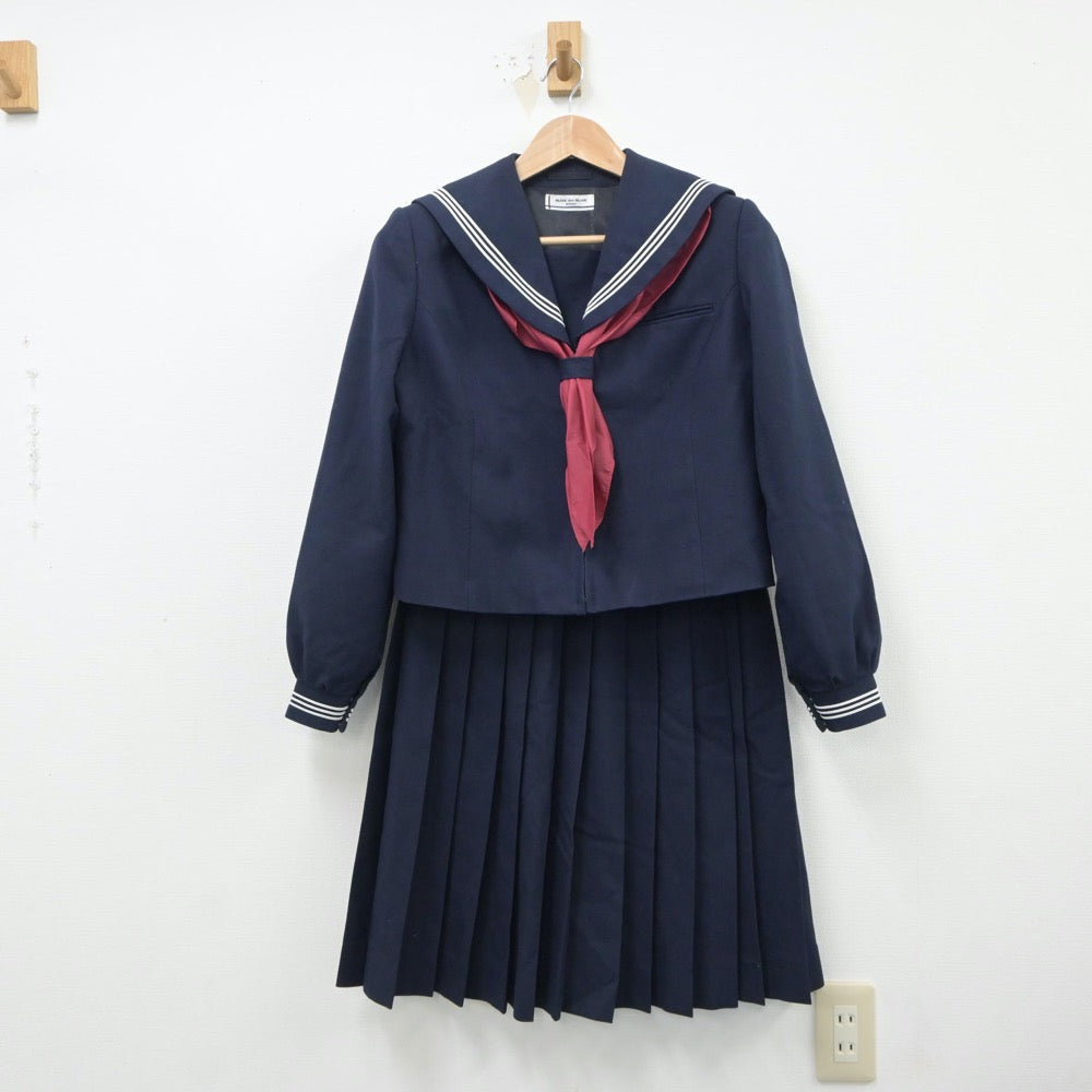 【中古】秋田県 将軍野中学校 女子制服 3点（セーラー服・スカート）sf018481