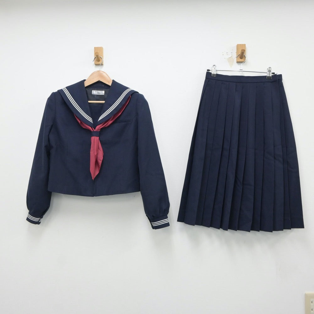 【中古】秋田県 将軍野中学校 女子制服 3点（セーラー服・スカート）sf018481