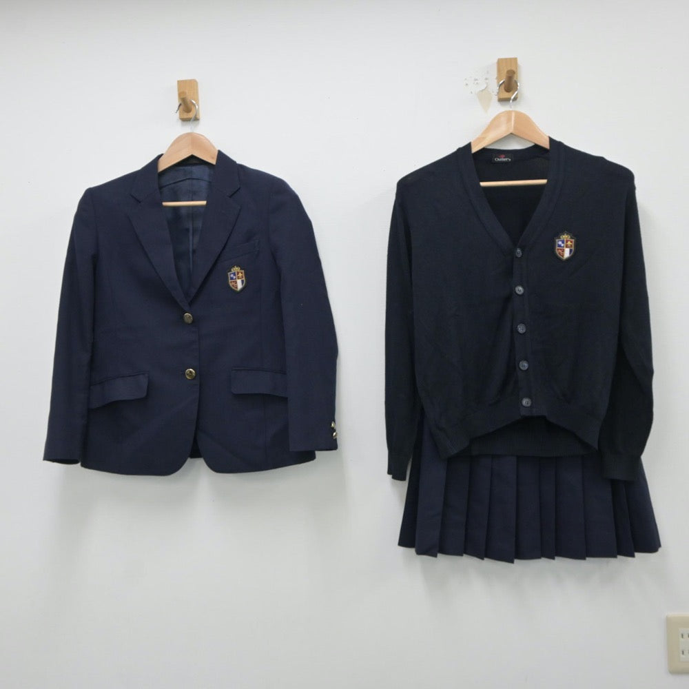 【中古】福島県 日本大学東北高等学校 女子制服 4点（ブレザー・ニット・スカート）sf018484