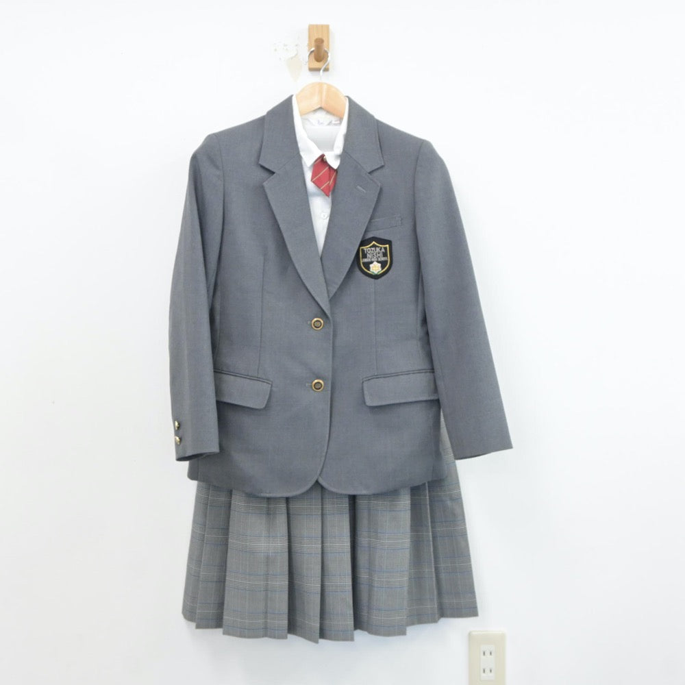 【中古】埼玉県 戸塚西中学校 女子制服 4点（ブレザー・シャツ・スカート）sf018509