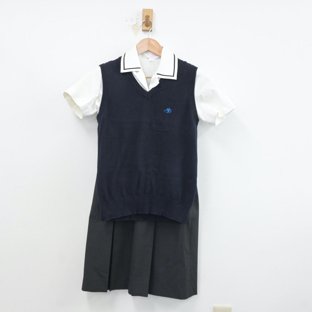 【中古】福岡県 門司大翔館高等学校 女子制服 3点（シャツ・ニットベスト・スカート）sf018520