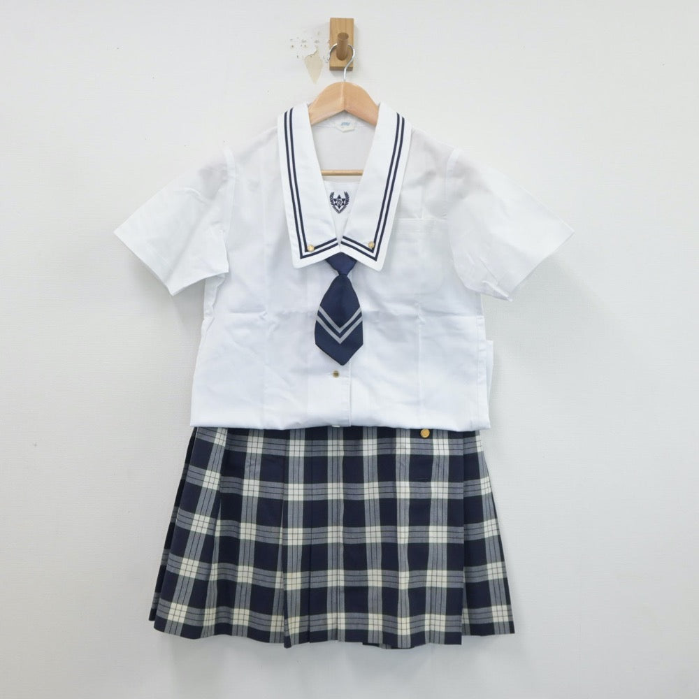 【中古】東京都 鶴川高等学校 女子制服 4点（シャツ・スカート）sf018530